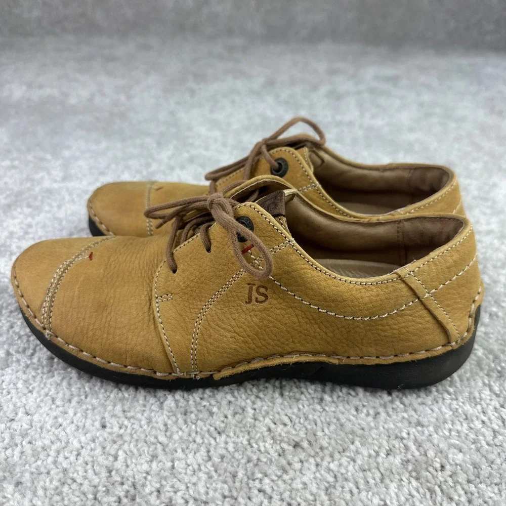 Josef Seibel Fergey 20 Mustard Leather‎ Lace-Up Oxford Sneakers Comfort Size 36